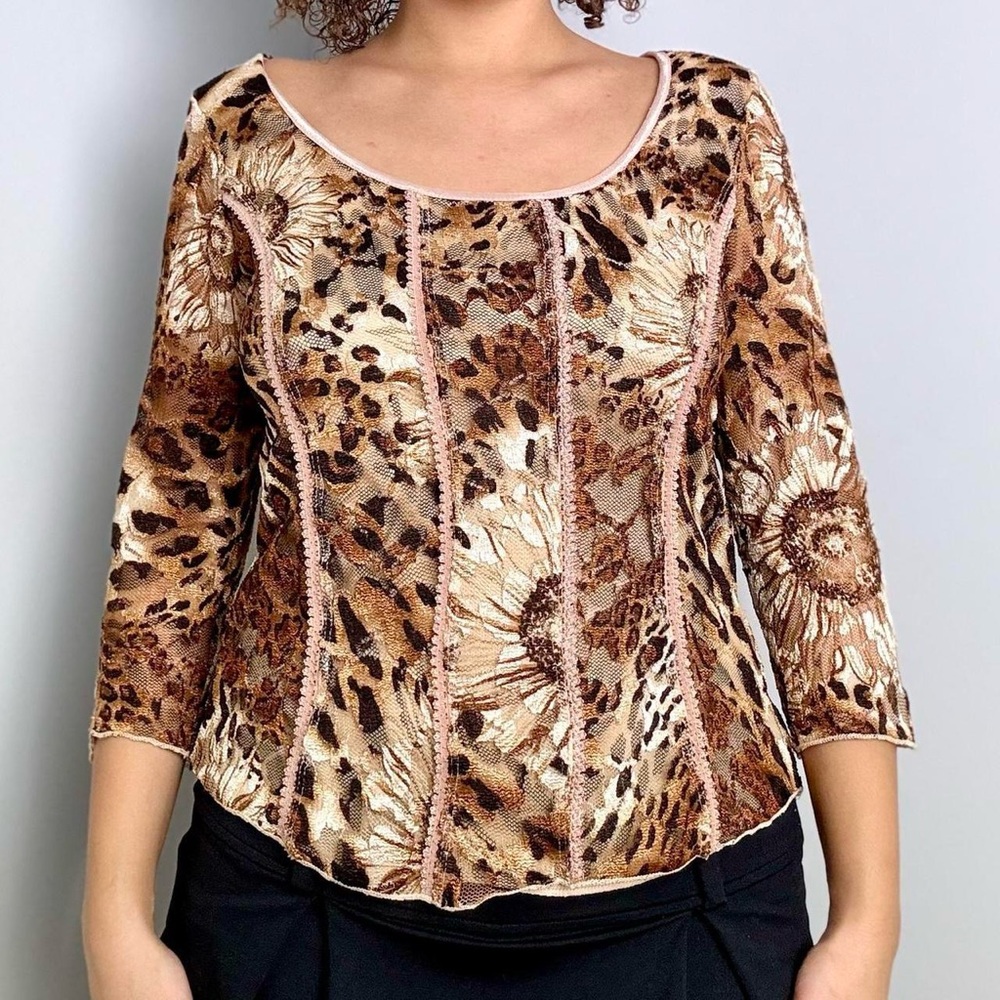 Y2K Leopard Long Sleeve Top